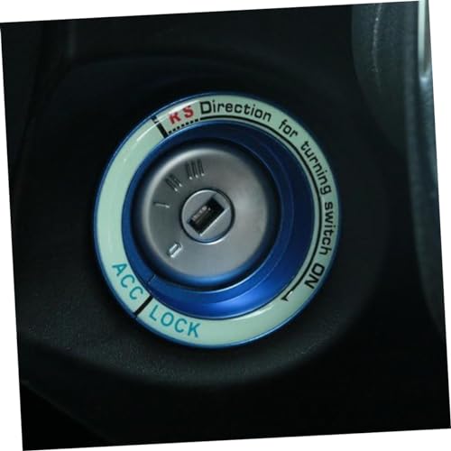Cubierta de anillo de encendido luminosa SOLUSTRE azul de 3 piezas para interior de coche 3