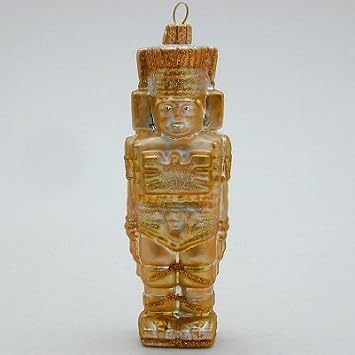Toltec Warrior Polish Glass Christmas Ornament