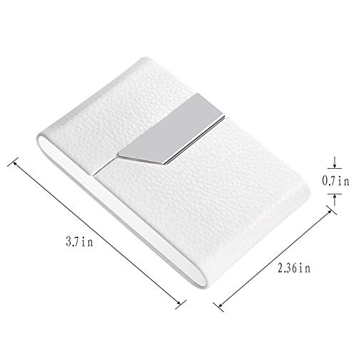 Padike Professional Business Card Holder Business Card Case Luxury PU Leather & Stainless Steel Card Holder, Credit Card Holder, Keep Business Cards in Immaculate Condition. (White)…4