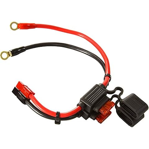 Powerwerx RGH-10 ATC Style Fuse Holder 10 GA Wire with Ring Terminals and 45A Powerpole Connectors Cover