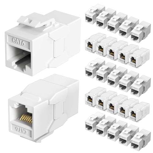 Coupleur en ligne CAT6 connecteur RJ45 Ethernet femelle femelle droit blanc lot de 25