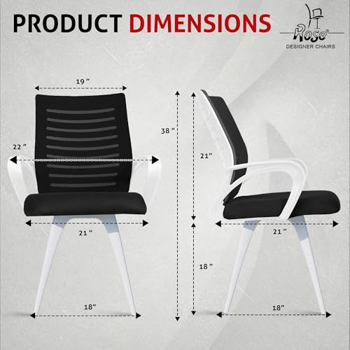 Image of ROSE Elite | 3 Years Brand Warranty | Ergonomic Office Chair, Study, WFH, Revolving, Rolling, Desk, Task, Laptop, Student Chair (White & Black, Elite MB Reception)