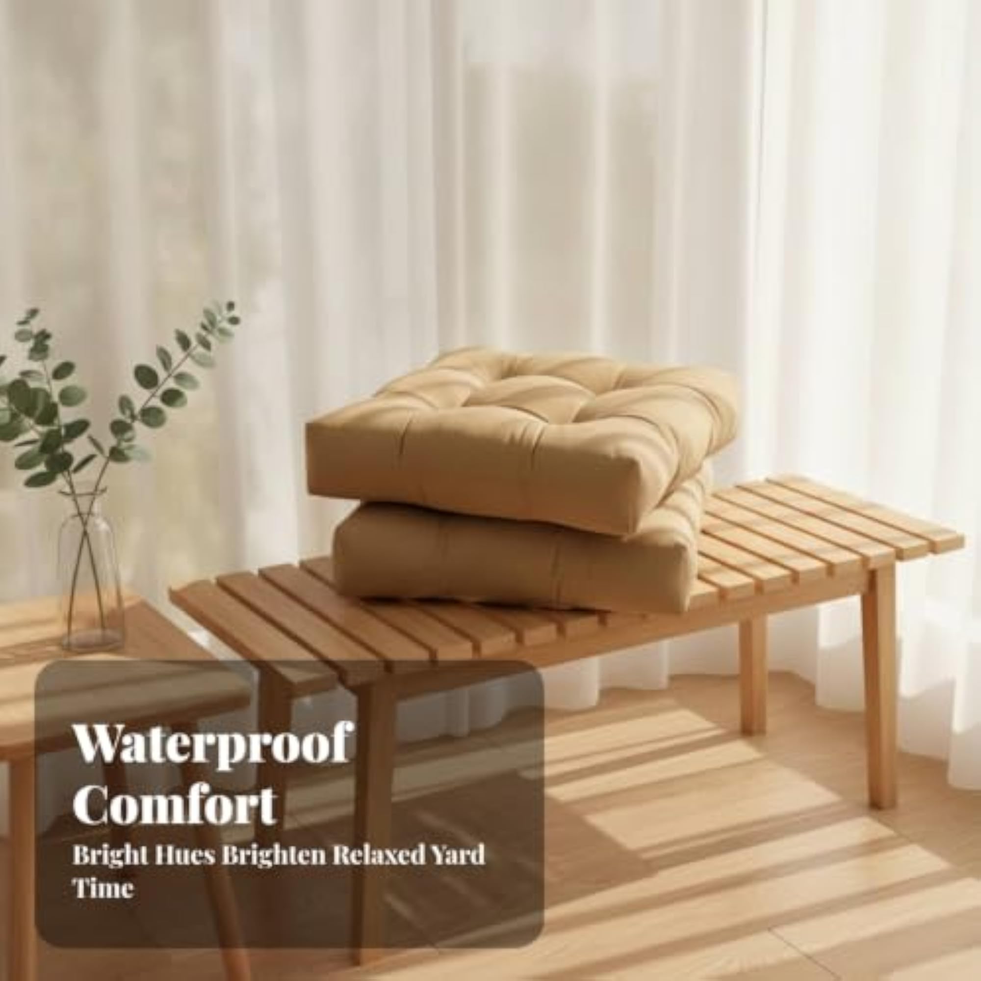 2 Pieces Thick Square Seat Cushions
