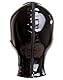 MFMYEE Bondage-Latex-Maske, BDSM-Maske, Fetisch-Kopfhaube, Latex, Cosplay, Reißverschluss hinten (schwarz)