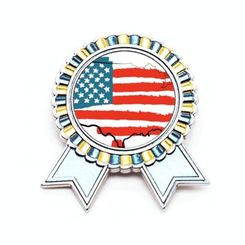 Broche drapeau américain motif rayures métal M pour soirée à thème