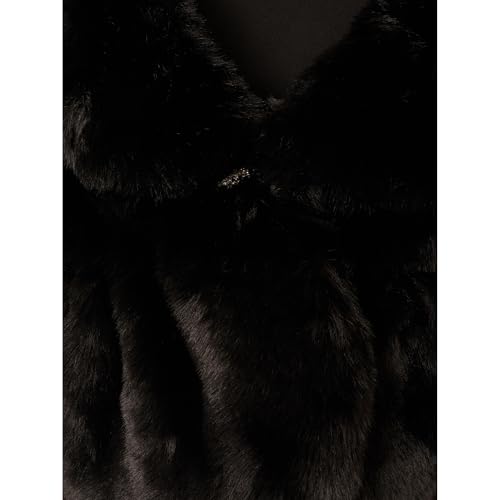 Adrianna Papell Women's Crystal Faux Fur Coverup, Black, One Size by Adrianna Papell - Used condition - Image 4