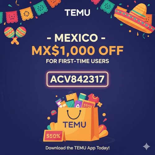 『Mexico TEMU Discount Code MX$1,000 OFF [{ACV842317}] For First Time User』のカバーアート