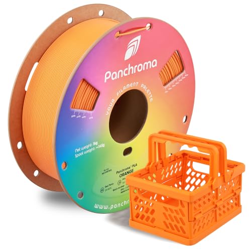 Panchroma PLA Orange 3D Printer Filament, 1.75mm, 1kg Spool, Easy to Print, High Speed Printing, Tangle Free, AMS Compat