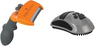 Furminator deShedding-Tool Hund Größe M Langhaar - Hundebürste für mittelgroße Hunde zur Entfernung der Unterwolle & Striegel für Hunde und Katzen - Fellpflege Bürste massiert sanft die Haut, Grau