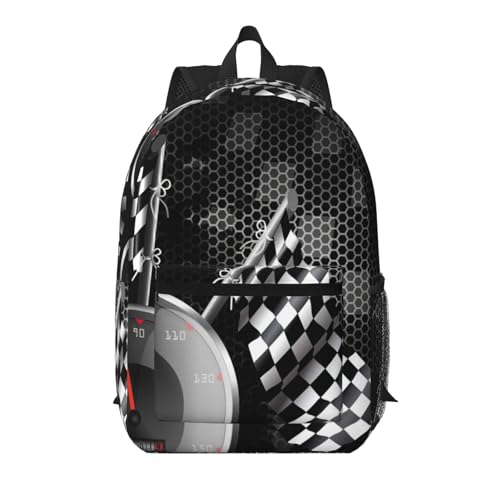 Sac à dos de voyage noir avec poche motif carreaux 43,2 cm taille unique pour bagage