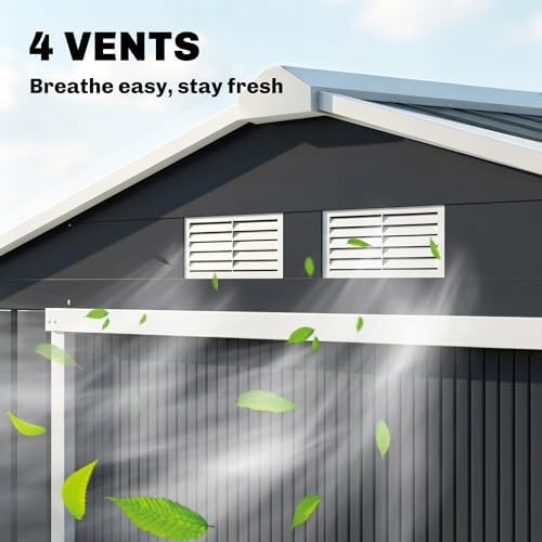 Outsunny 7' x 4' x 6' Garden Storage Shed Outdoor Dark Grey — view 6