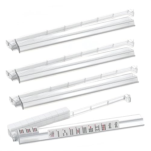 Rack y empujador acrílico para Mahjong, set de 4