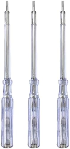 com-four® Comprobador de tensión 3X VDE - Comprobador de Fase ranurado con Destornillador - Comprobador de Corriente Multiherramienta - 19 cm (3 Piezas - comprobador de Voltaje 19cm)