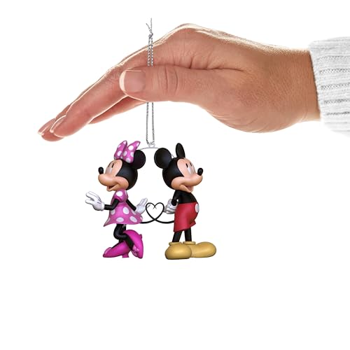 Image of Hallmark Keepsake Disney Hanging Ornament - Minnie & Mickey Mouse Heart Design