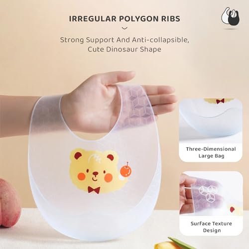Image of StarAndDaisy Reusable Silicone Bib for Baby with Adjustable Buttons for Mess-Free Feeding