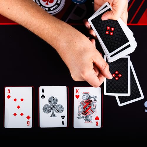 Black Diamond Fade Spielkartendeck - 100% Plastik-Pokerkarten mit zweifarbigen Farben - Langlebig und wasserdicht - Premium-Deck für Texas Hold'em, Heimspiele und Sammler – Bild 6
