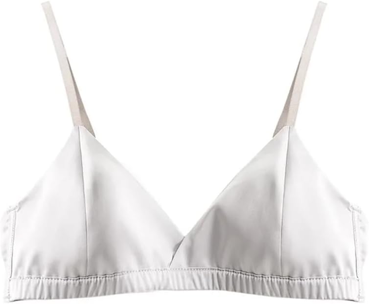 Women's Silk Bra 3/4 Cups Everyday Wear Bra Lining Wire Free Wireless Underwear