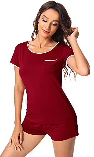 Image of WiWi Viscose from Bamboo Pajamas Set for Women Super Soft Short Sleeve Cooling Summer Plus Size Pjs Sets Sleepwear S-4X