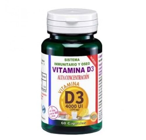 ROBIS Vitamina D3 4000ui hohe Konzentration 60 Kap, Schwarz, Estándar Cover