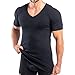 Produktbild HERMKO 488710 2er Pack Extralanges Herren kurzarm Shirt +6cm V-Neck mit Bund als Abschluss, 100% Bio-Baumwolle, Größe:D 10 = EU 4XL, Farbe:schwarz