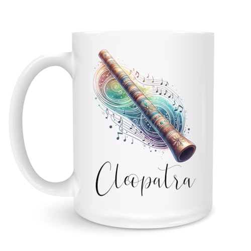 Custom Name Didgeridoo Player Coffee Mug - Personalized Aboriginal Instrument Ceramic Cup - Didgeridoo Enthusiast Gift - Cultural Music Present - 11oz/15oz