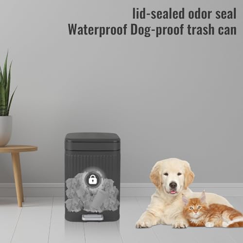 Cubo de basura pequeño para baño con pedal y tapa de 8 litros 6