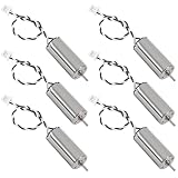 6pcs 8520 Coreless Motor 8.5 x 20mm Brushed Motors Black and White Wire with Terminal JST-1.25