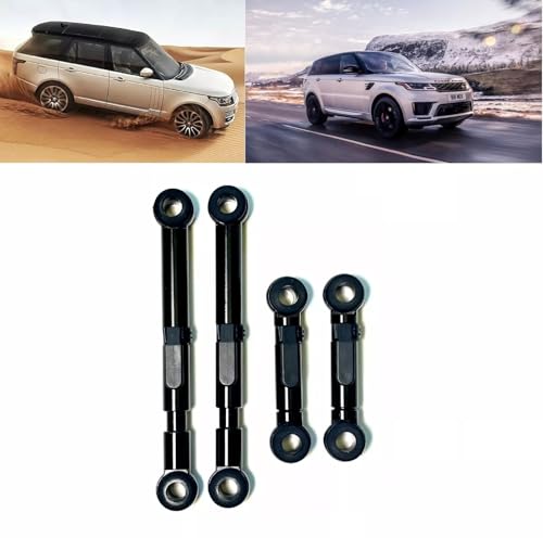 LRNJ MOTORWORKS ANODIZED ALUMINUM ADJUSTABLE AIR RIDE SUSPENSION 2-INCH LIFT ROD LINKS KIT FOR FRONT & REAR AXLES COMPATIBLE WITH RANGE ROVER L405 & RR SPORT L494, PART # LRNJ MOTORWORKS#3 BLACK
