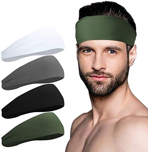 Sport Headbands for Men and Women - Mens Headband, Workout Sweatband Headband for Running, Yoga, Fitness, Gym - Performance Stretch/Lightweight