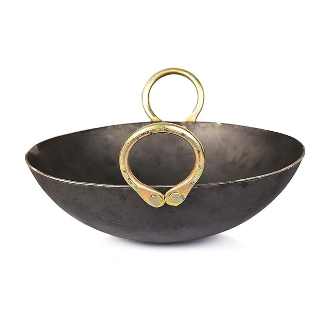 Shopsidex Heavy Base Iron Kadhai | Kadai with Handle for Kitchen | Deep Frying Kadai Free Stainless Steel Scrubber (8 Litter) (B0D62LPNLJ) Amazon Price History, Amazon Price Tracker