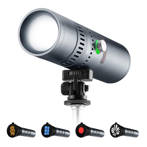 K&F CONCEPT 撮影ライト 撮影用懐中電灯 25W大出力 LEDビデオライト 雲台付き 写真用スポットライト 小型 充電式 フラッシュライト 9000mAh RGB ハンディ型 雰囲気作りライト ピンポイント照明 4色 20ゴボフィルター付き 持ち運び便利 アルミ合金製 ポートレート/撮影 スタジオ/動画撮影/室内小物撮影/物撮り SP25C