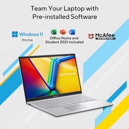 Image of ASUS Vivobook 15 (2026),Intel Core i3-1315U, Intel iGPU, 16GB RAM, 512GB SSD, FHD, 15.6 inch(39.6 cm),Windows 11 Home,M365 Basic(1 Year)* Office 2024,Cool Silver,1.7 Kg,X1504VA-D5341WS,Thin & Light Laptop