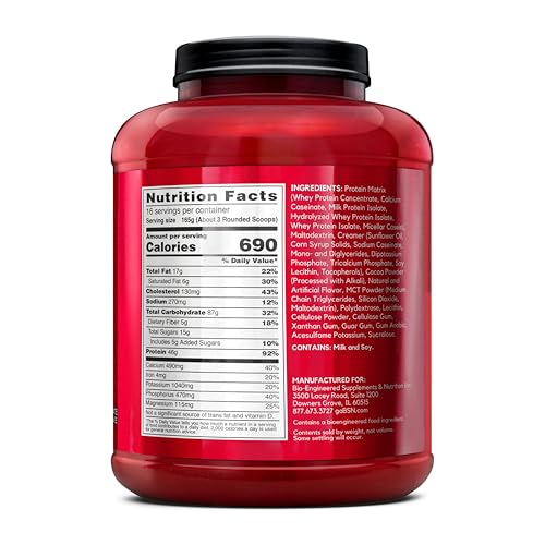 bsn true-mass weight gainer muscle mass gainer protein powder chocolate milkshake 582 pound