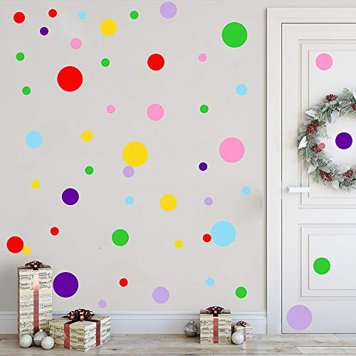 Polka Dots Wall Decals (154 Dots)Vinyl Wall Stickers Dots Wall Decals Rainbow Circle Wall Stickers Classroom Wall Decals Playroom Wall Decals Christmas Wall Decals Primary Colors Peel And Stick Wall Decals #TOP1