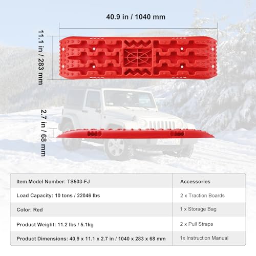 Vevor 10 TON TRACTION BOARDS WITH PP Material, Recovery Boards For Off-Road Vehicles/Cars/Pickups/Suvs/Rvs, Pair Tire Traction Mats thumb #6