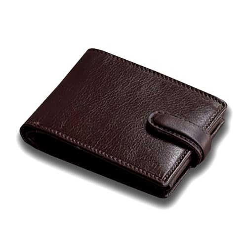 Men's Leather Wallet With RFID Blocking Multi Credit Card, Id & Coin Pocket Purse 4014 (Brown)