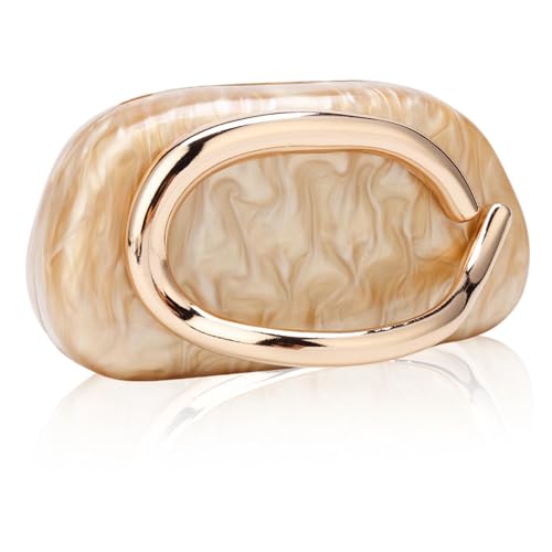 YYW Acrylic Clutch Purses for Women Wedding : Multicolor Evening Crossbody Bag Marbling Handbags with Detachable Chain