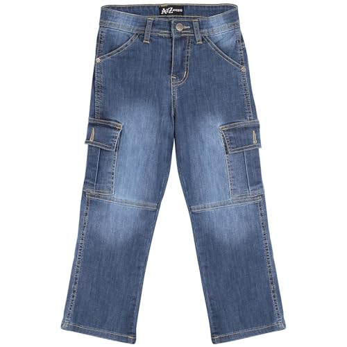 Boys Cargo Denim Pant Stylish Kids Boys 6 Pocket Mid Blue Denim Jeans Stretchy Comfort Cotton Jeans for Boys2