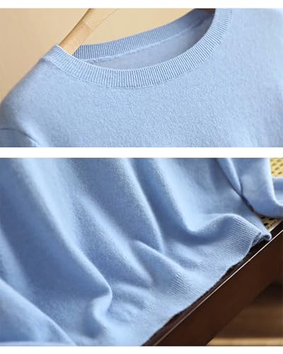 Image of 100% Pure Cashmere Crewneck Sweater for Women Long Sleeve Warm Soft Lightweight Knit Pullover