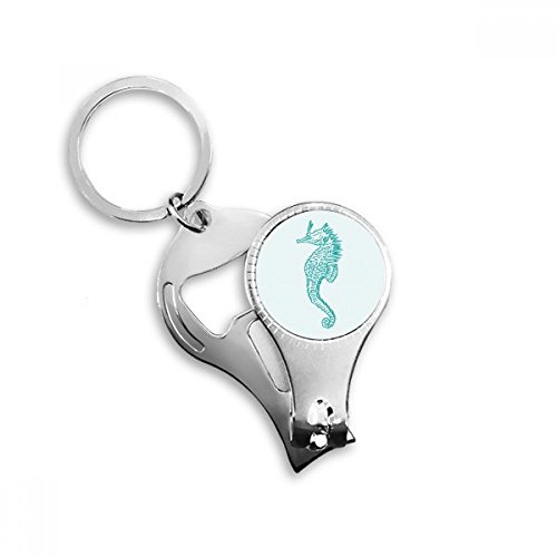 Décapsuleur Hippocampus bleu marine : porte-clé pratique - 2