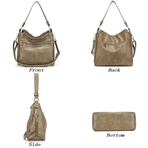 Image of Qiyuer Purses for Women 4PCS Handbags and Wallet Set Large Hobo Bag | Vegan Leather,Daily Commuting,Crossbody /Shoulder Bags,Multi card slot wallet