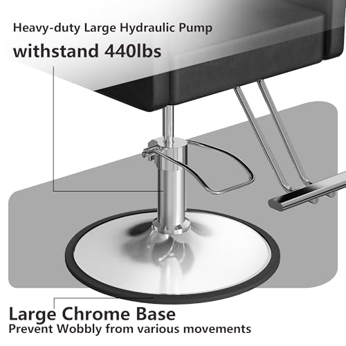 Image of LOUVIXA Barber Chair for Hair Stylist, Height Adjustable Hydraulic Hair Salon Chair, 360 Degrees Rotation, Multi-Function Shampoo Chair for Salon Home Barbershop, Black