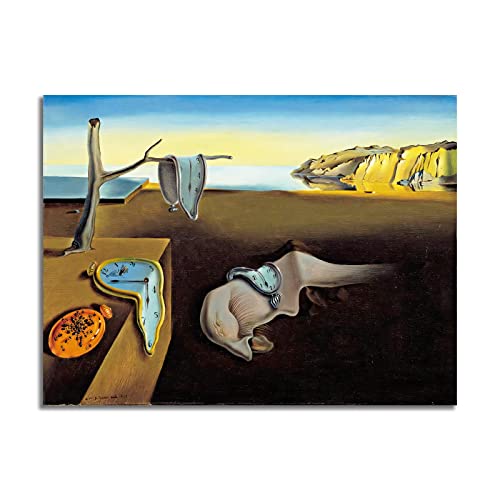 123 Life Salvador Dali Wall Art The Persistence Of Memory Poster Surrealism Painting Canvas Prints Classic Oil Painting Reproductions For Bedroom Living Room Unframe - 30X40Cm/12X16In #TOP25
