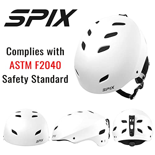 Spix Ski Helmet Snowboard Helmet - Astm Safety Standard Size Adjustable For Adults Youth Men And Women (L, White) #TOP1