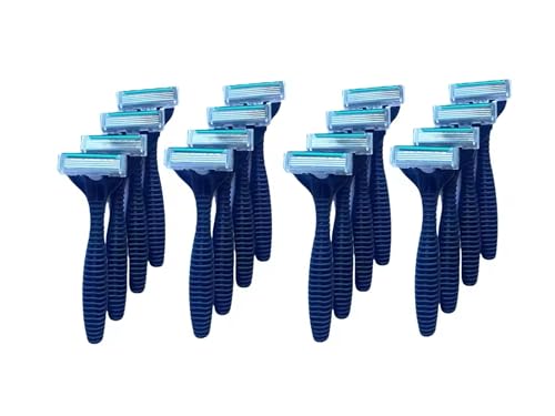 Máquinilla de Afeitar Hombre, Cuchillas de Afeitar desechables,con 4 hojas, cabezal con movimiento 16 unidades.