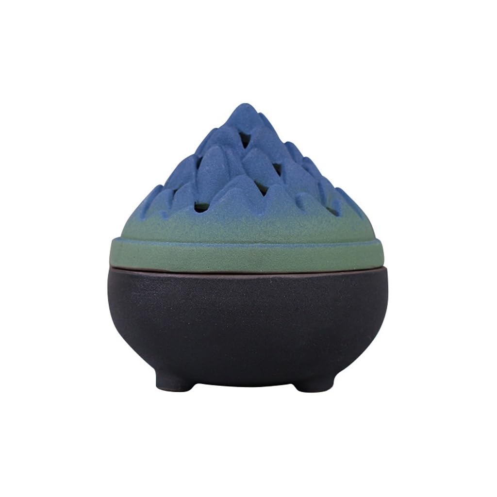 Incense Holder Base Ceramic Incense Burner, Hand Made Cone, Porcelain Censer Suitable for Coil, for Home Office Yoga Meditation