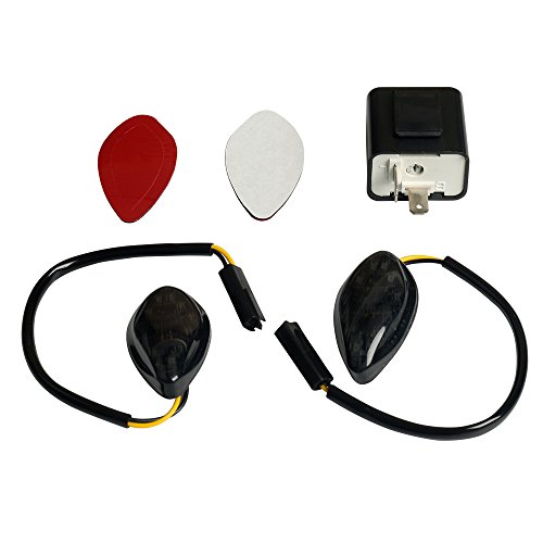 12V Heavy Duty 2 Pin Compatible Electronic Fixed Flasher Turn Signal Flasher Relay LED Turn Signals Blinkers Perfect fit For 2014-2019 Honda Grom Front amber yellow Pack of 2