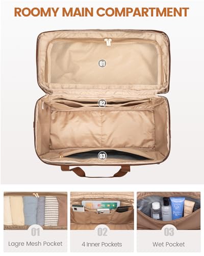 Foto de LOVEVOOK Bolsa de viaje para mujer, bolsas de viaje para mujer, bolsas de lona de mano para aviones, bolsa de noche con bolsa de artículos de tocador, bolsa de hospital para trabajo de parto y parto (imagen 4)