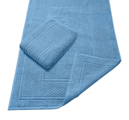 Avalon Towels Light Blue Bath Mat - 100% Cotton Set