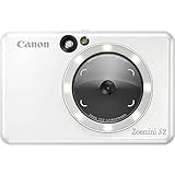 Canon Zoemini S2 Sofortbildkamera + Fotodrucker inkl. 10 Blatt Zink Fotopapier 5x7,6 cm (mobiler Sofortdruck mit Smartphone, Bluetooth, mit Akku, Print App, Micro SD-Kartensteckplatz), perlweiß